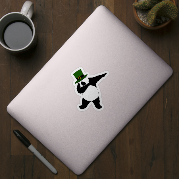 st patricks day Panda Dab Dabbing Funny Animal by dukito